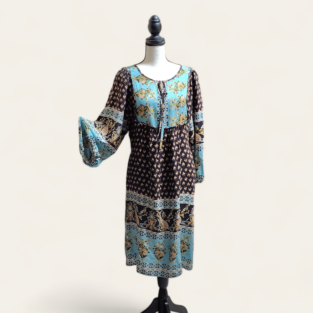 Bluetime Fun and Flowy Women's Boho Summer Dress Size L